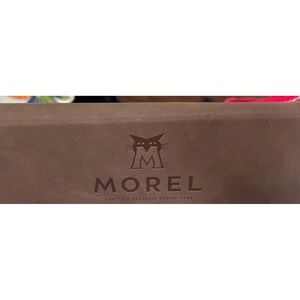 Morel Lunetier Francais Brown Folding Hard Shell Eyeglass Case Embossed Logo
